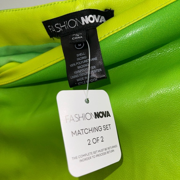 NEW *Faux Leather Ombre Skirt 2 Piece Matching Set- Green/combo* - Picture 3 of 7